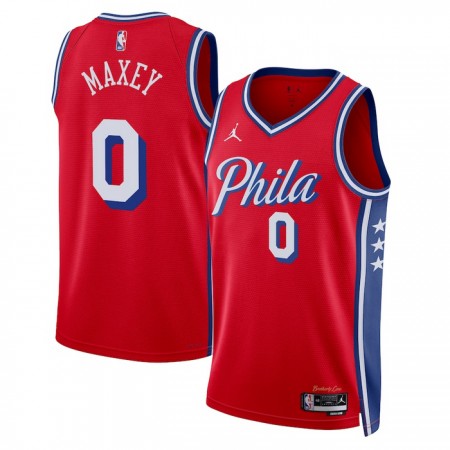 Maillot Basket Homme Philadelphia 76ers Tyrese Maxey 0 2022-23 Jordan Statement Edition Rouge Swingman